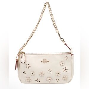 Coach Nolita Leather Cream Floral Shoulder Bag